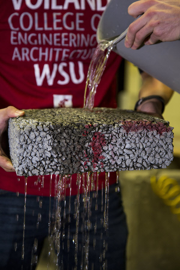 Researchers use waste carbon fiber to strengthen permeable pavement